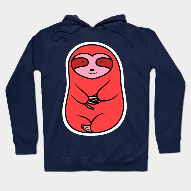 Happy Cozy Red Sloth Bear Hoodie by SubtleSplit